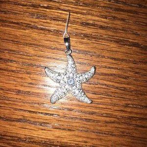 925Sterling Silver Starfish pendant crystal or cz